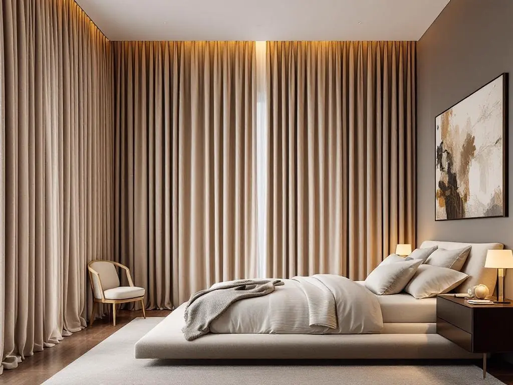 Panel blinds commercial lobby — modern sliding panels