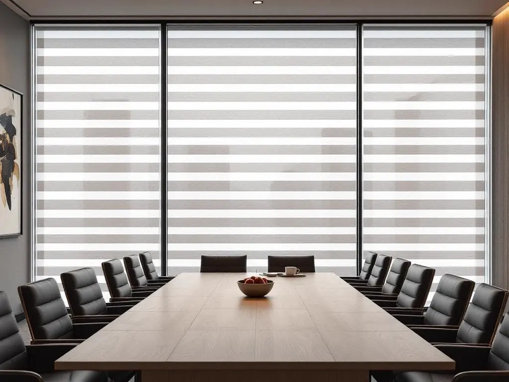 Sheer curtains hotel restaurant — soft ambient lighting