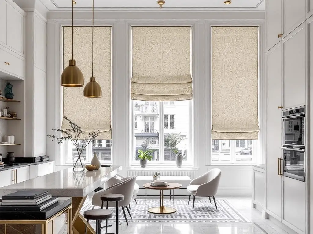 Custom drapes hotel penthouse suite — luxury fabric